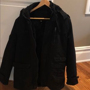 Hooded Black Winter Coat